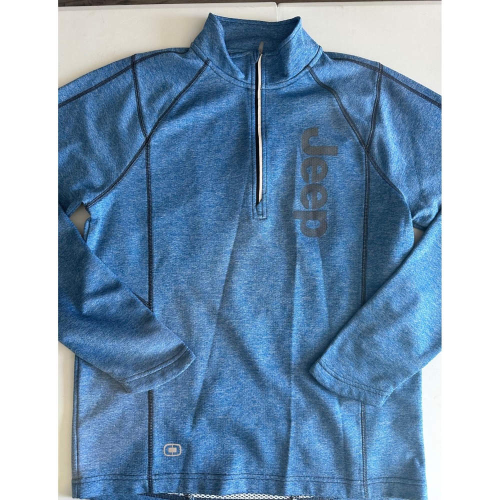OGIO Endurance Jeep Mens Blue Heathered Quarter Zip Pullover Size Medium